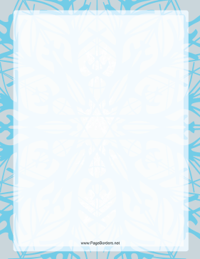 Blue on Gray Snowflake Border page border