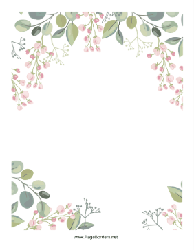 Boho Watercolor Flowers Border page border