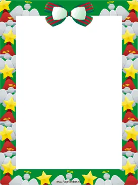 Bow Angels and Trees Christmas Border page border