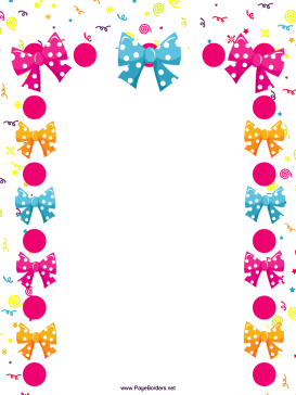 Bows and Confetti Party Border page border