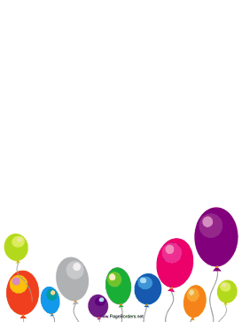 Bright Balloons Party Border page border