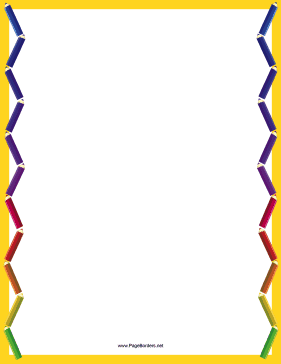 Bright Coloring Pencil Border page border