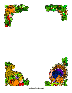 Bright Thanksgiving Border page border