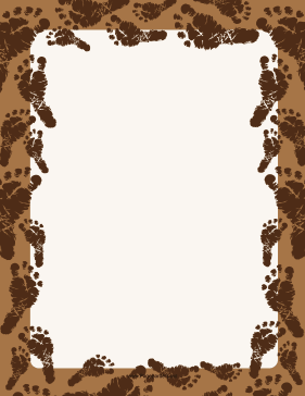 Brown Footprint Border page border