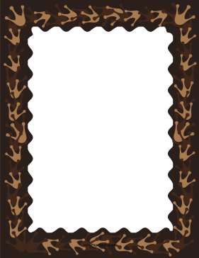 Brown Frog Footprints page border