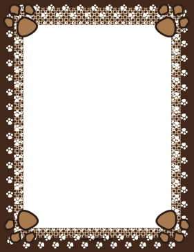 Brown Paw Print Border page border