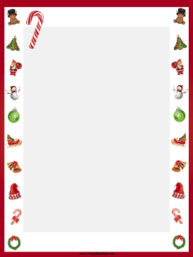 Candy Canes Christmas Border page border