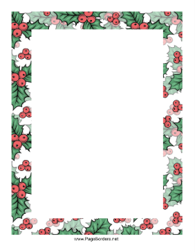 Christmas Holly Border page border
