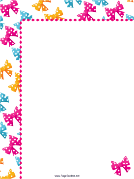 Colorful Bows Party Border page border