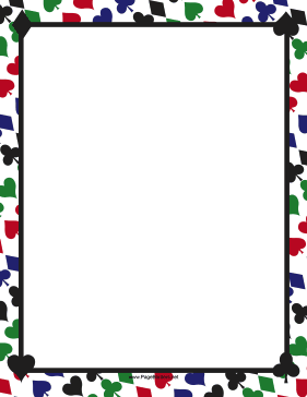 Colorful Card Suites Border page border