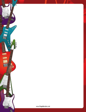 Colorful Electric Guitars Border page border