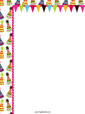 Colorful Hats Party Border page border