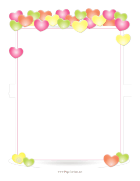 Colorful Heart Balloons Border page border