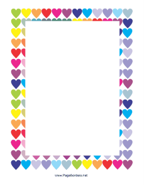 Colorful Hearts Border page border