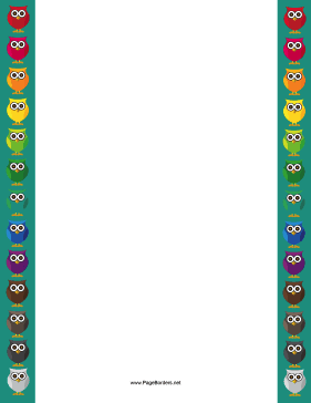 Colorful Owl Border page border