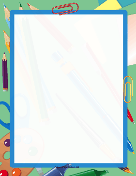 Coloring Pencils Border page border