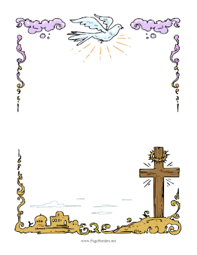 Cross And Dove page border