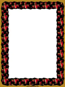 Crossed Red Gold Black Flags Border page border