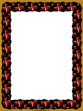 Crossed Red Gold Black Flags Border page border