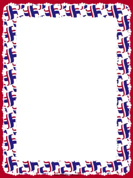 Crossed Red White Blue Flags Border page border