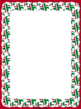 Crossed Red White Green Flags Border page border