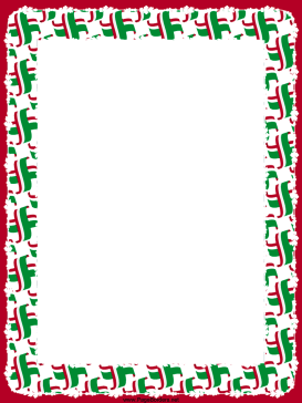 Crossed Red White Green Flags Border page border