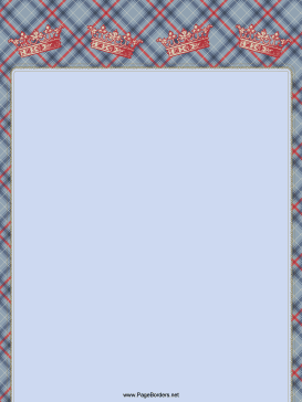 Crowns on Plaid Border page border