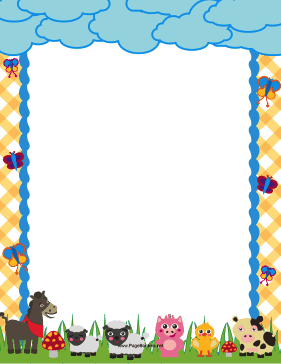 Cute Farm Border page border