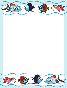 Cute Fish Border page border