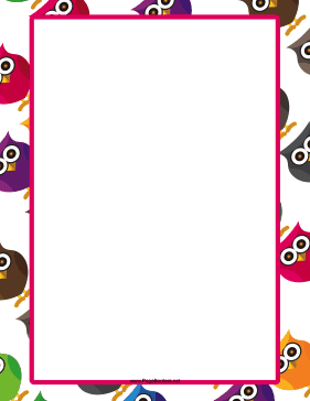 Cute Owl Border page border