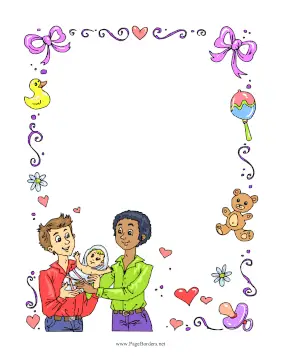 Dads And Baby page border