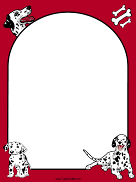 Dalmatian Dog Red Border page border