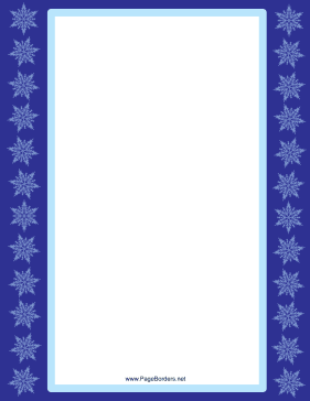 Dark Blue Snowflake Border page border