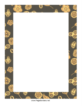 Dark Fall Flowers Border page border