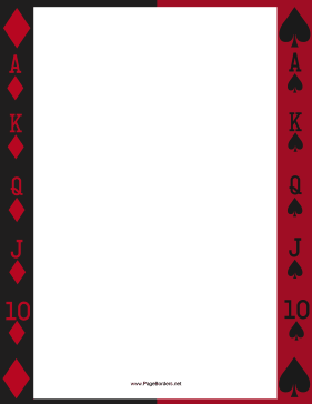 Deck of Cards Border page border