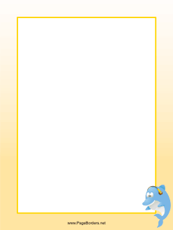 Dolphin with Headphones Border page border