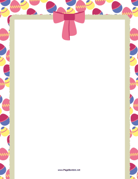 Easter Eggs and Bow Border page border