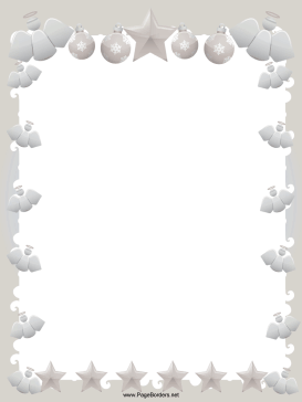 Elegant Angels Stars and Ornaments Christmas Border page border