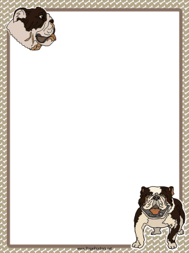 English Bulldog Dog Border page border