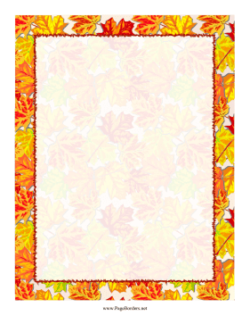 Fall Leaves Border page border