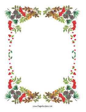 Fall Pinecones Border page border