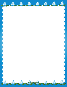 Fancy Blue Flower Border page border