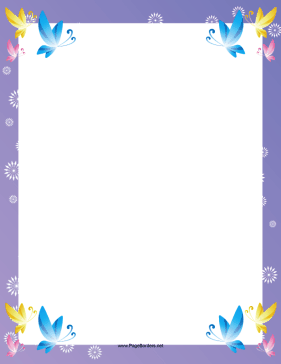 Fancy Butterflies Border page border