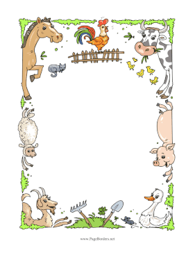 Farm Animals page border