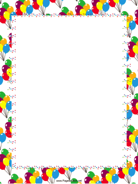 Festive Balloons Party Border page border