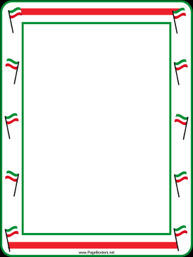 Festive Red White Green Flags Border page border