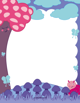 Field of Mushrooms Border page border