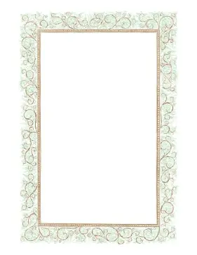 Floral Green Brown Border page border