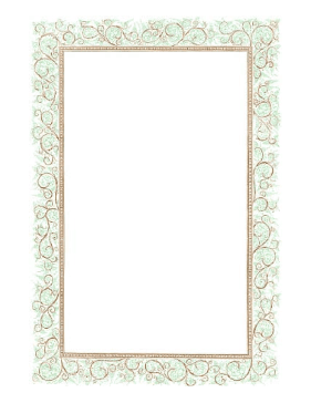 Floral Green Brown Border page border