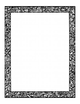 Floral Vines BW Border page border